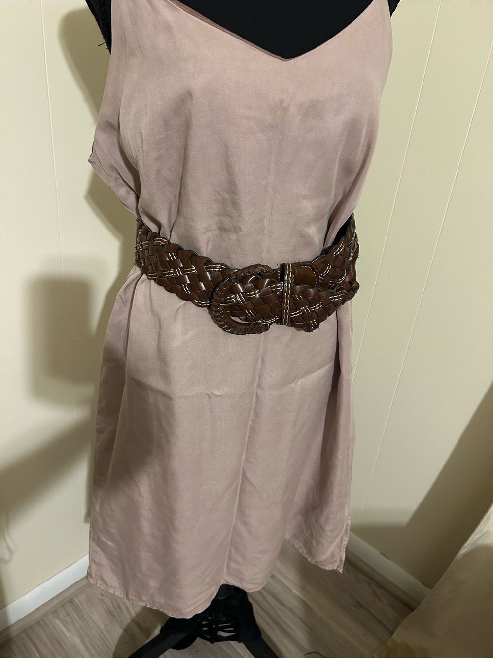 Thread & Supply Braided Brown Leather Waist Belt